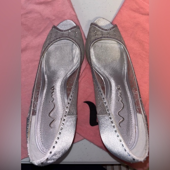 Nina Metallic Silver Mesh Heels - Picture 10 of 10